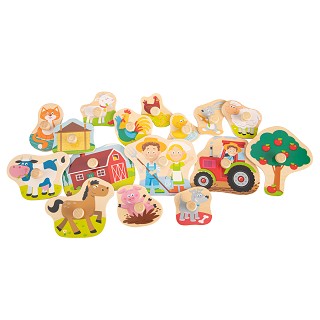 Peg Puzzle - Farm - 16 pieces - FSC® 100%-certified wood
